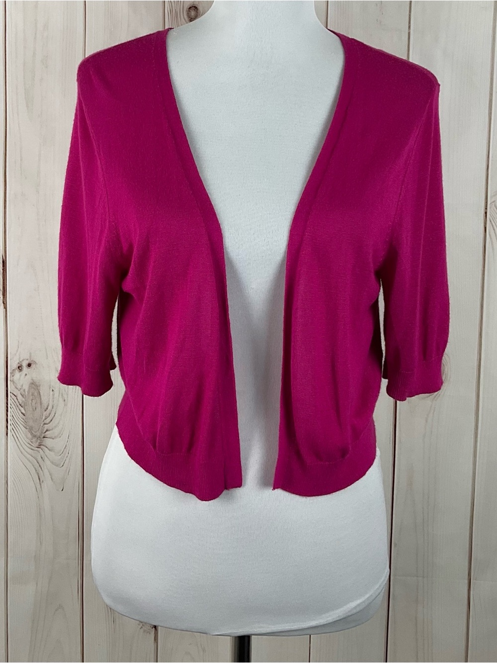 Talbots Women’s Pink Bolero Open Front Cardigan Shrug Sweater Size M